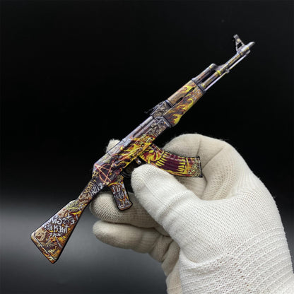 Hot Game CS2 AK47 Searing Rage Skin Mini Metal Replica Game Prop Collectible