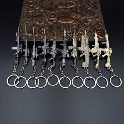 Mini Metal Gun Props Keychain - Gaming Weapon Backpack Pendant