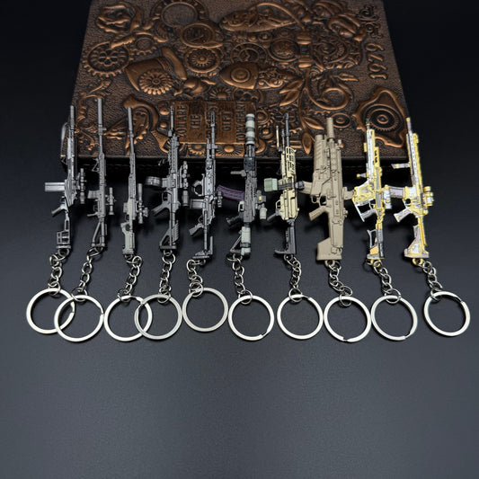 Mini Metal Gun Props Keychain - Gaming Weapon Backpack Pendant