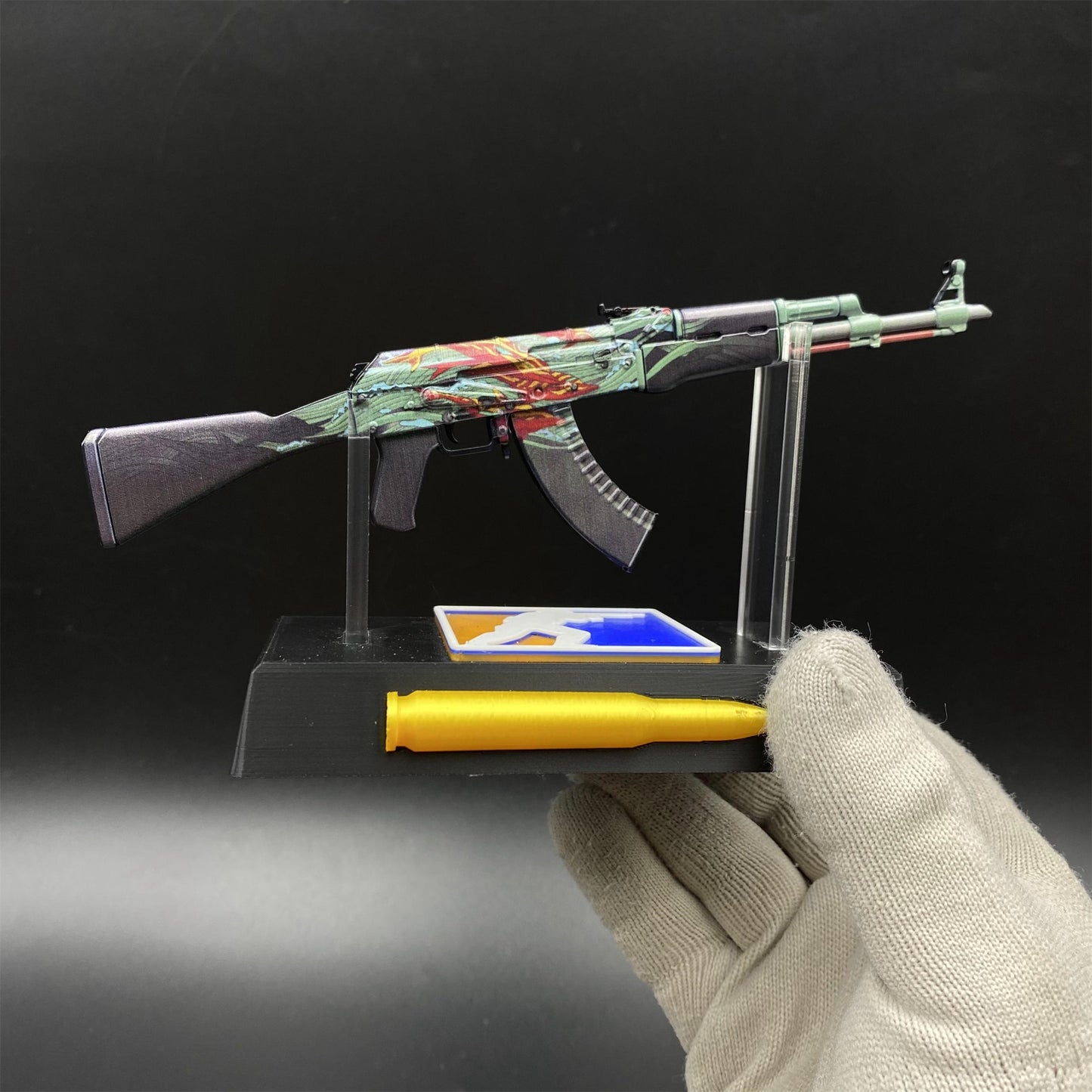 CS2 Game Peripheral - Tiny Gun AK47 Aquamarine Revenge Metal Replica Game Prop Collectible