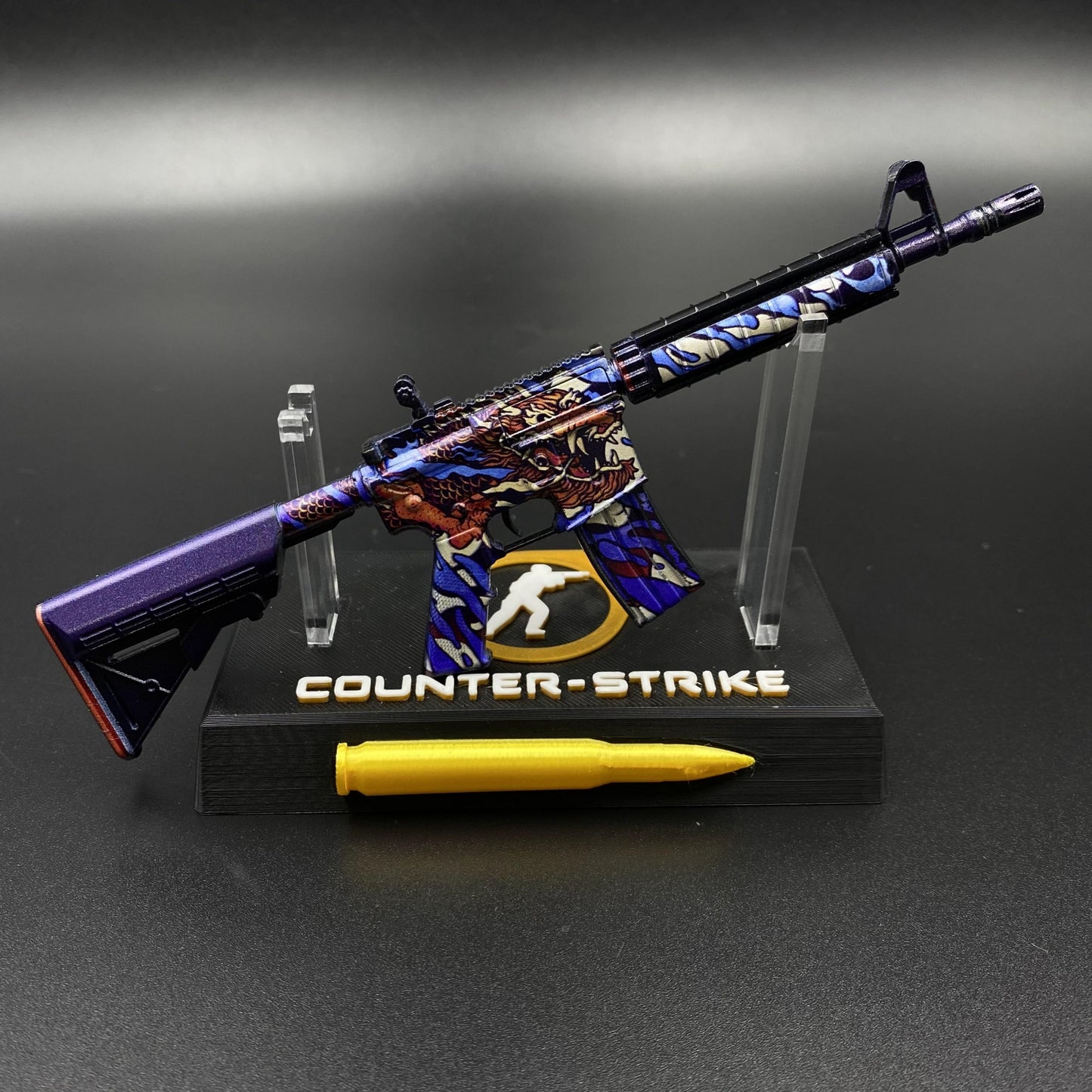 CS Game Skin M4A4 Dragon King Mini Metal Game Replica For Collection