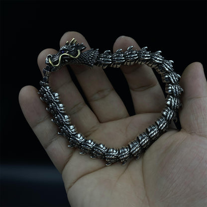 Articulated Chinese Dragon Scale Bracelet - Metal Eastern Dragon Miniature