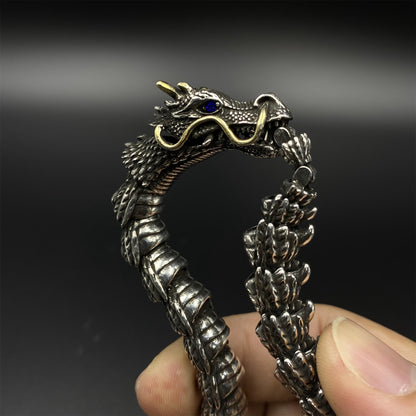 Articulated Chinese Dragon Scale Bracelet - Metal Eastern Dragon Miniature