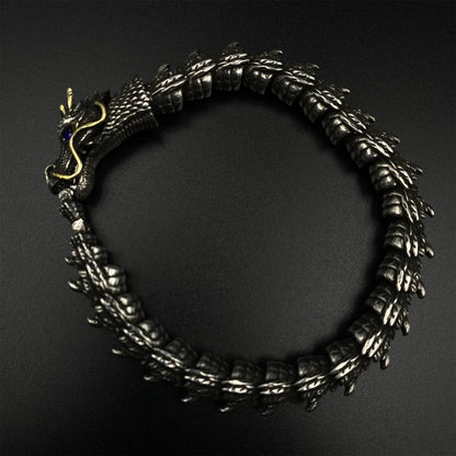 Articulated Chinese Dragon Scale Bracelet - Metal Eastern Dragon Miniature