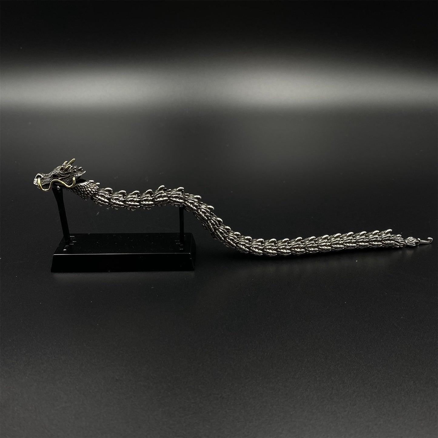 Articulated Chinese Dragon Scale Bracelet - Metal Eastern Dragon Miniature