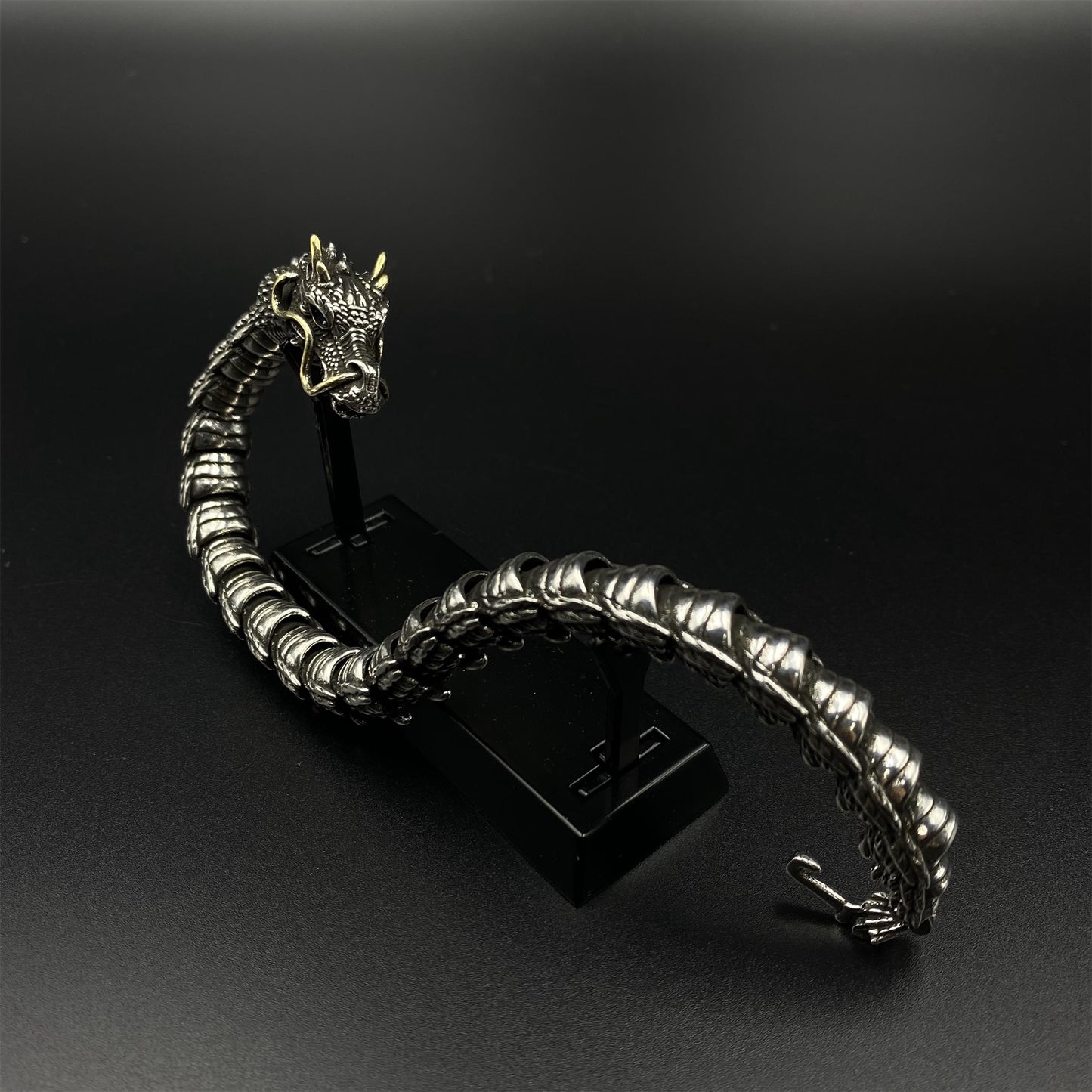 Articulated Chinese Dragon Scale Bracelet - Metal Eastern Dragon Miniature