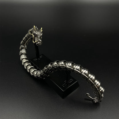 Articulated Chinese Dragon Scale Bracelet - Metal Eastern Dragon Miniature