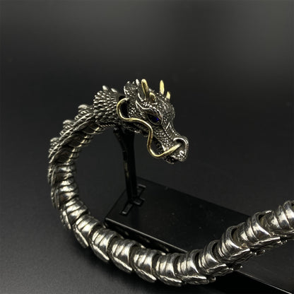 Articulated Chinese Dragon Scale Bracelet - Metal Eastern Dragon Miniature