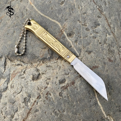 Creative Mini Folding Knife Brass Handle Tool Unboxing Knife