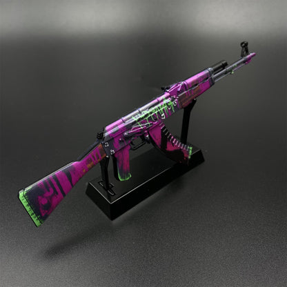 Hot Game CS2 Tiny Gun AK47 Neon Revolution Metal Replica Game Prop Collectible