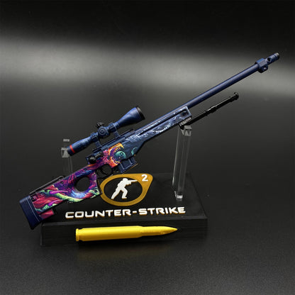 Hot Game CS2 Tiny Gun Hyper Beast AWP Metal Replica Game Prop Collectible