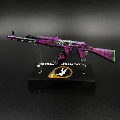 Hot Game CS2 Tiny Gun AK47 Neon Revolution Metal Replica Game Prop Collectible