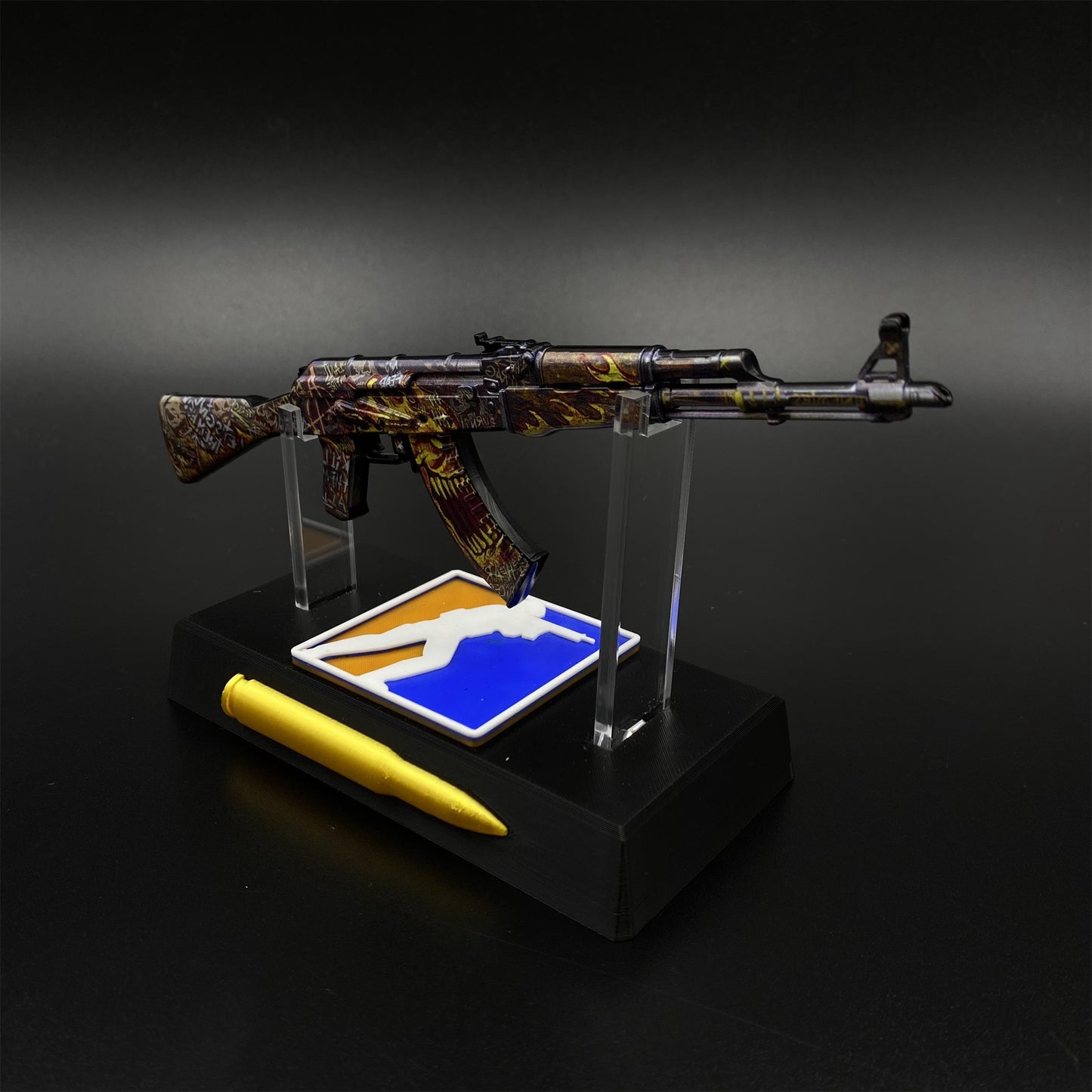 Hot Game CS2 AK47 Searing Rage Skin Mini Metal Replica Game Prop Collectible
