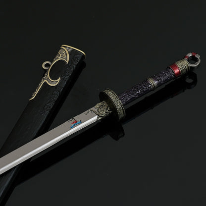 Cang Yu Tu Meng Chuan Demon Slayer Sword Alloy Replica Chinese Fantasy Anime Weapon Replica with Scabbard Non-sharp Desktop Collectible Ornament Gift