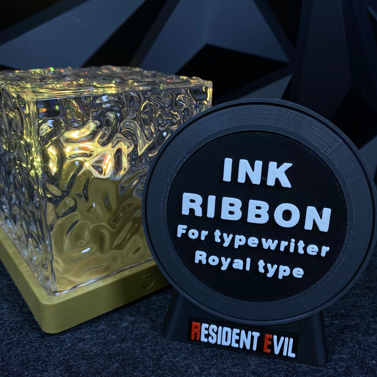 3D Printed Horror Game Ink Ribbon Shape Speaker, Gaming Room Decor Fan Collectible