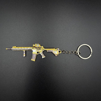 Mini Metal Gun Props Keychain - Gaming Weapon Backpack Pendant