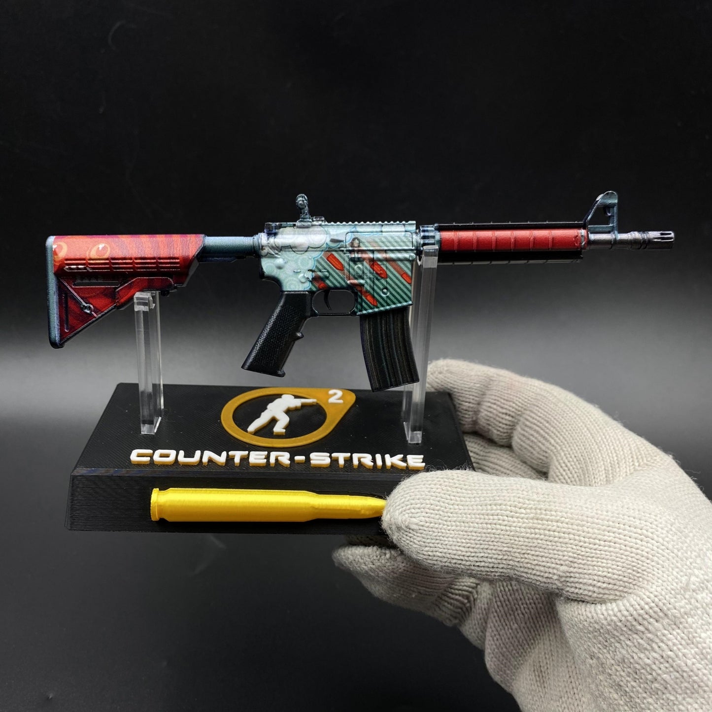 M4A4 Bullet Rain Mini Metal Gun CS2 Game Replica For Collectible