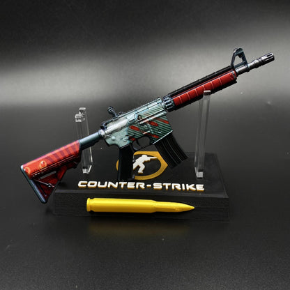 M4A4 Bullet Rain Mini Metal Gun CS2 Game Replica For Collectible