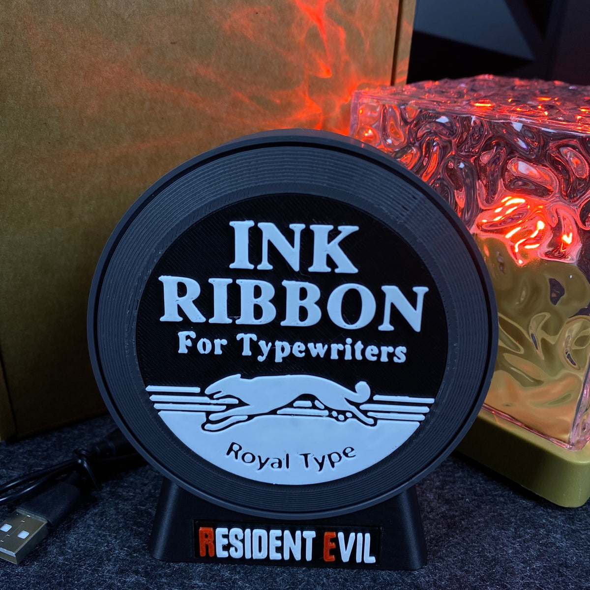 3D Printed Ink Ribbon Bluetooth Speaker Horror Game Themed Desktop Decor Gift