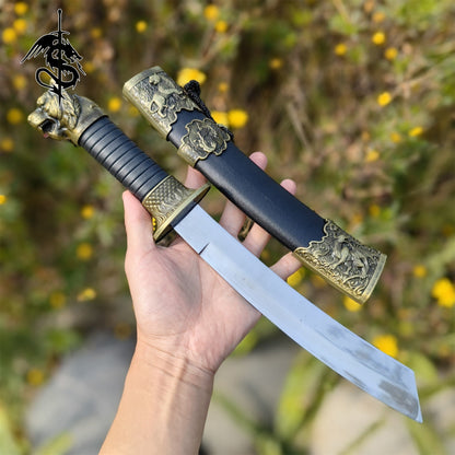 Ancient Chinese General Dagger Tiger Head Short Sword