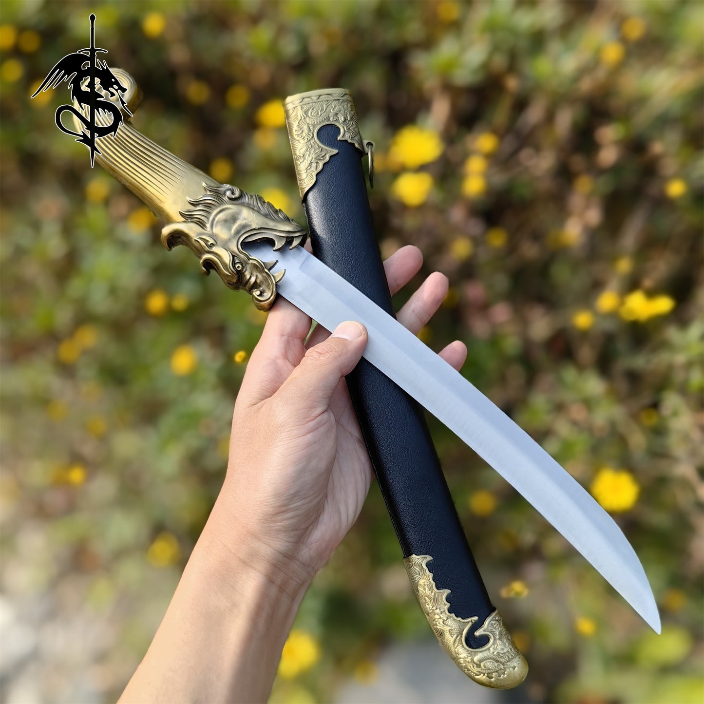 Chinese Longquan Dagger Dragon Head Short Sword