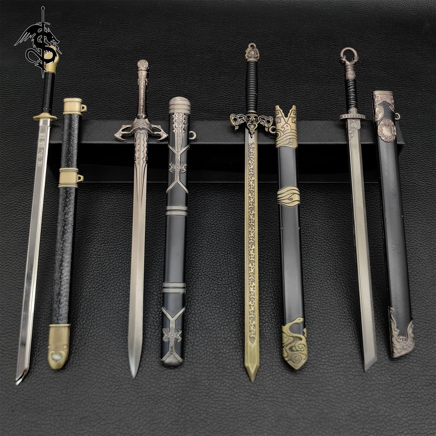 Chinese Film Ancient Generals Swords Metal Mini Replica 4 In 1 Pack