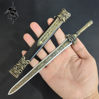 Metal Small XuanYuan Sword Replica Blunt Blade Figure Weapon 