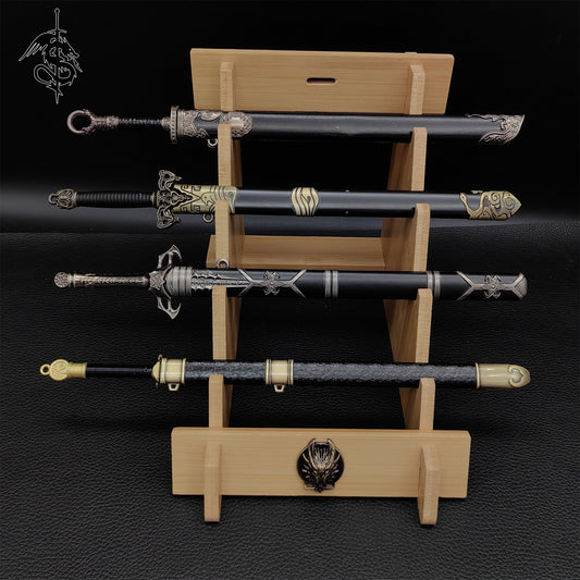 Chinese Film Ancient Generals Swords Metal Mini Replica 4 In 1 Pack