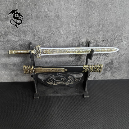 Metal Small XuanYuan Sword Replica Blunt Blade Figure Weapon 