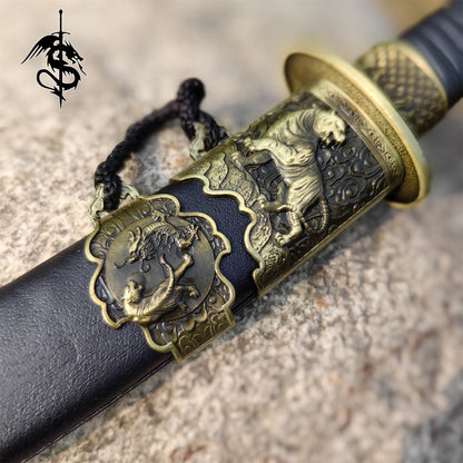 Ancient Chinese General Dagger Tiger Head Short Sword