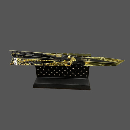 Delta Force Cobra Vanguard Balisong Alloy Replica Display Only Fan Art