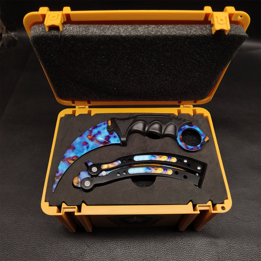 Case Hardened Balisong Karambit Trainer Weapon Case