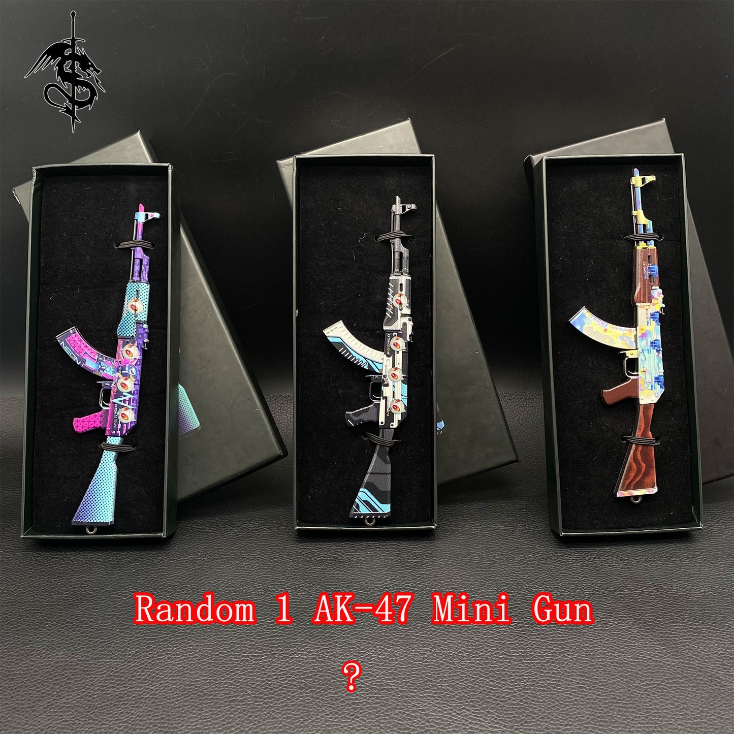 Marble Fade Skin Stiletto Knife & Karambit & Stickers & 4 Keychains & Random 1 AK With Gift Case