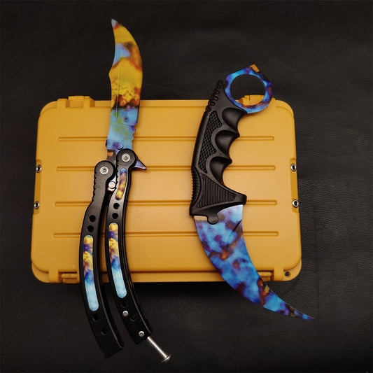 Case Hardened Balisong Karambit Trainer Weapon Case