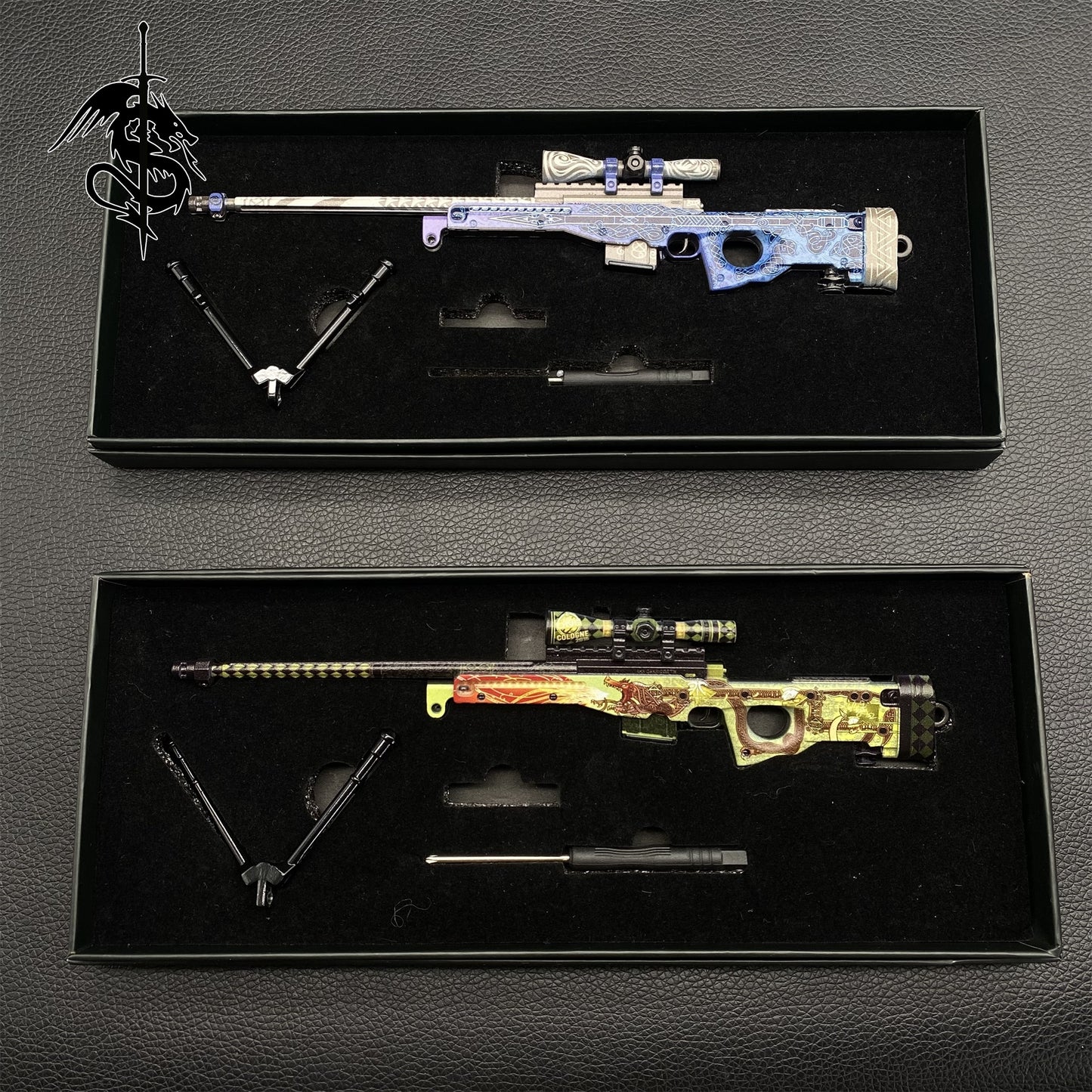 Dragon Lore & Gungnir Skin AWP Miniature Metal Gun Model