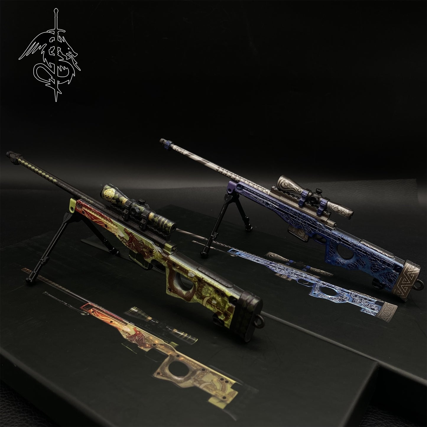 Dragon Lore & Gungnir Skin AWP Miniature Metal Gun Model