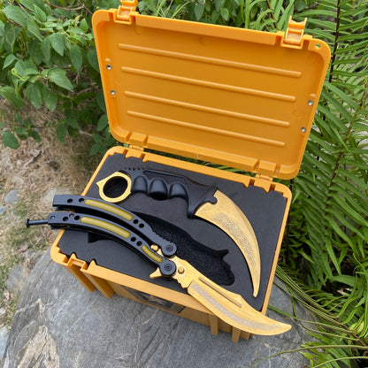 Lore Skin Karambit Trainer & Balisong Knife With Gift Case