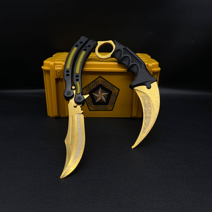 Lore Skin Karambit Trainer & Balisong Knife With Gift Case