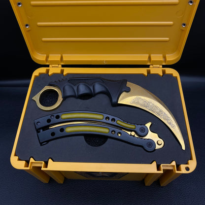 Lore Skin Karambit Trainer & Balisong Knife With Gift Case