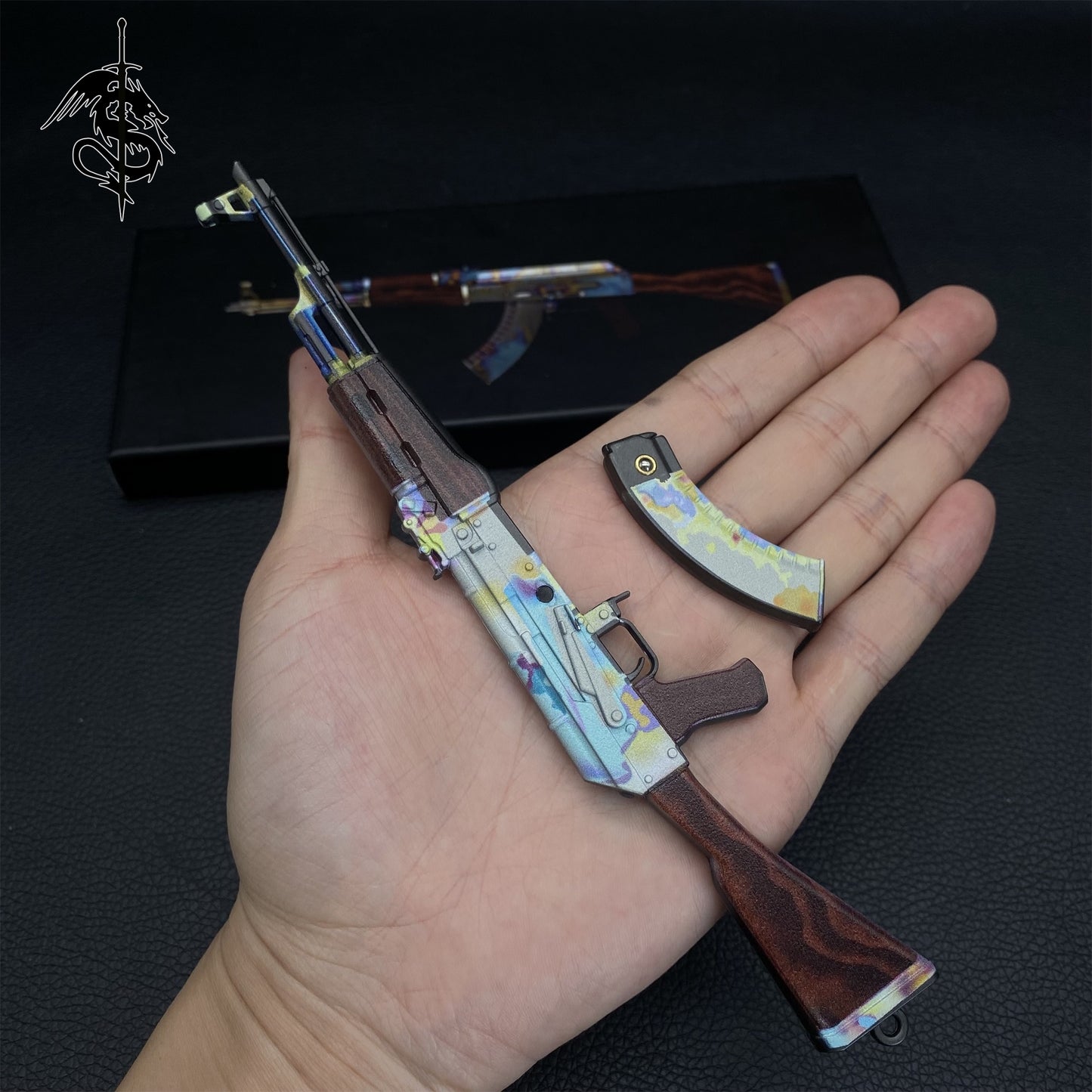 Metal AK-47 Case Hardened Game Skin Mini Gun