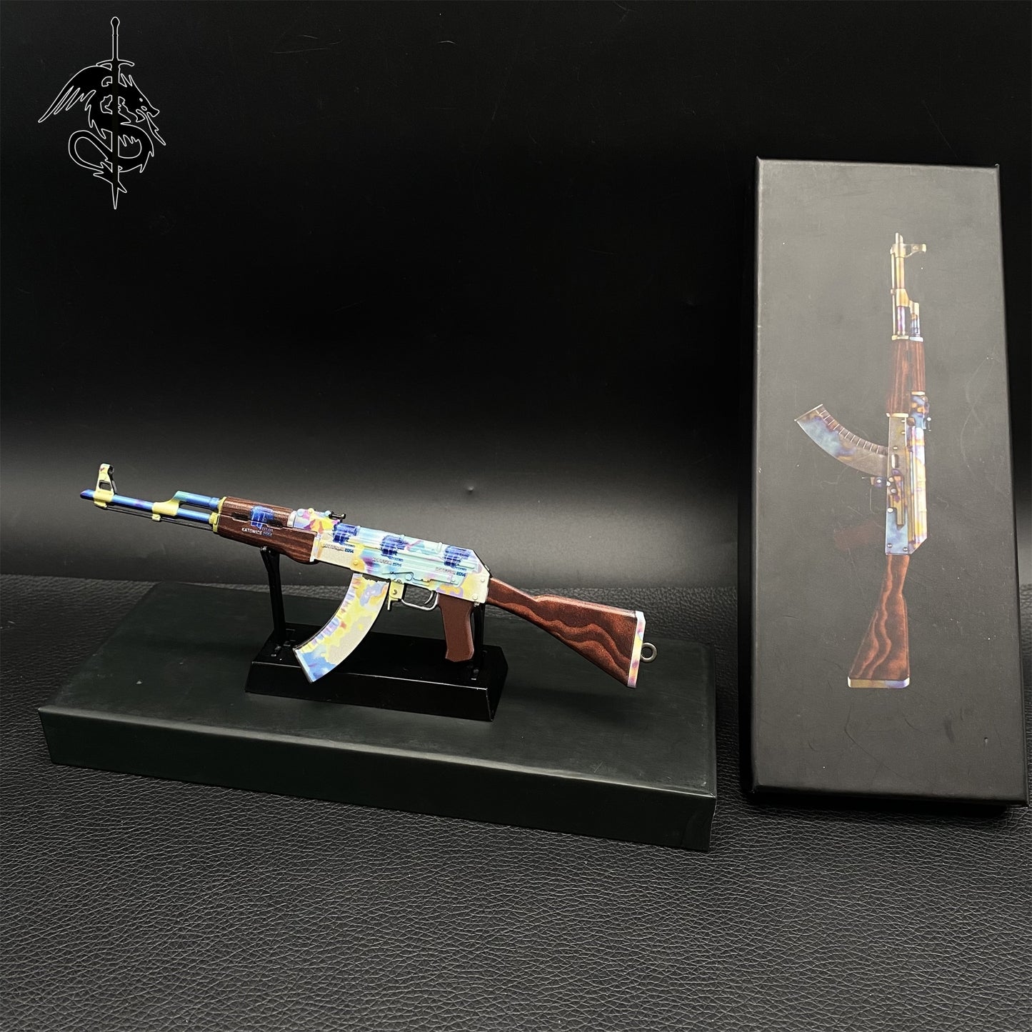 Metal AK-47 Case Hardened Game Skin Mini Gun