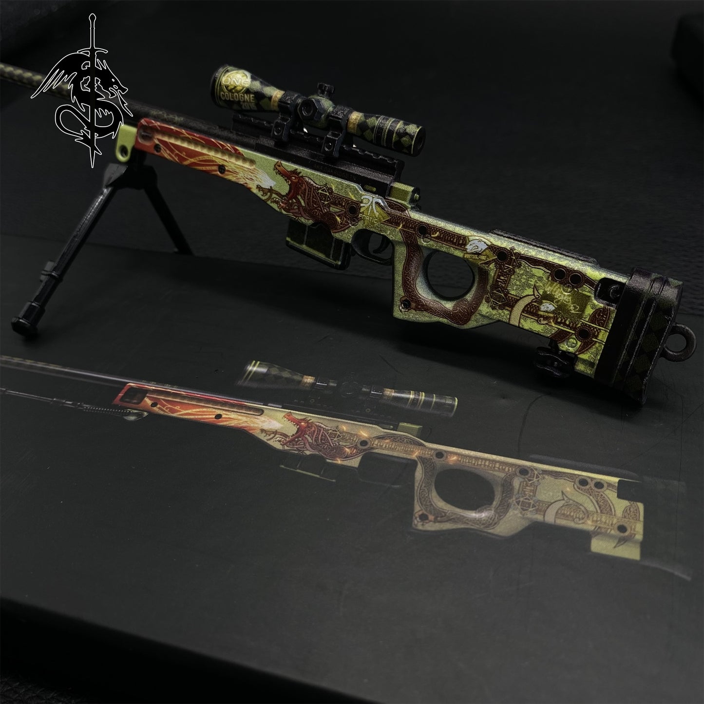 Dragon Lore & Gungnir Skin AWP Miniature Metal Gun Model