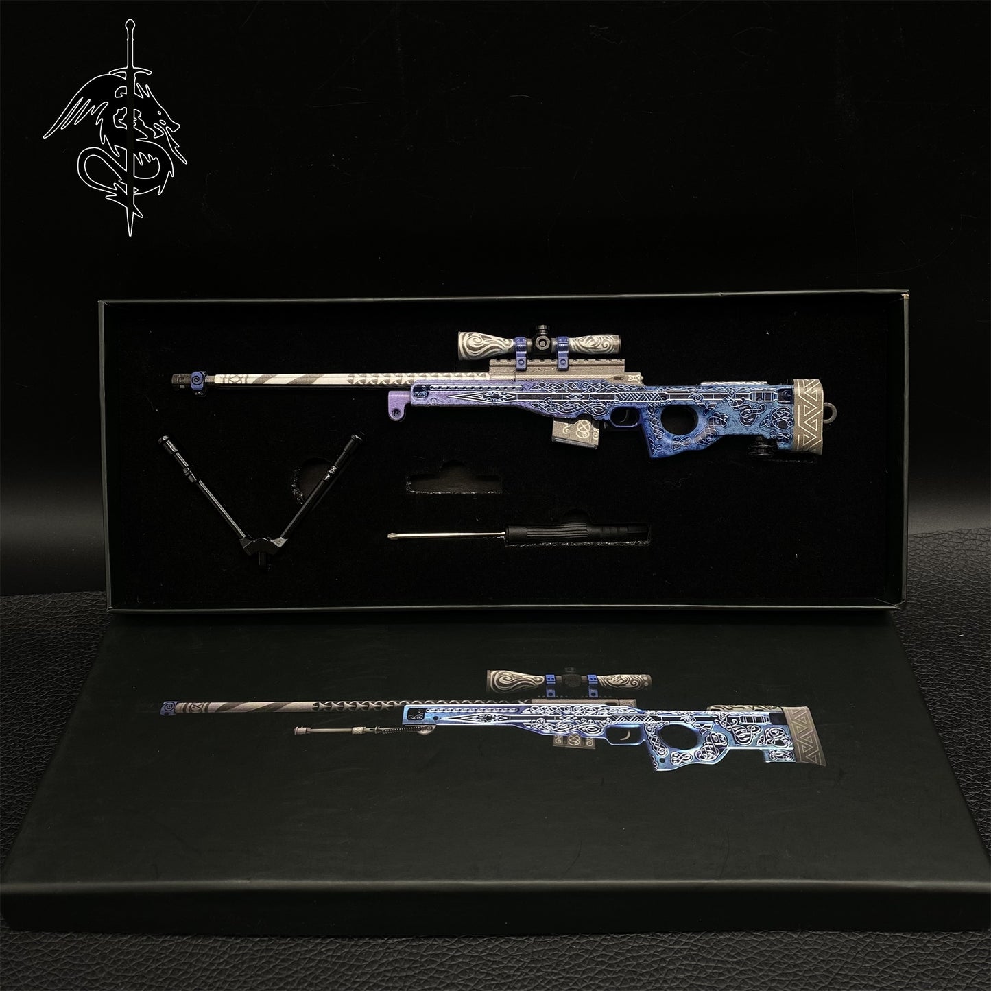 Dragon Lore & Gungnir Skin AWP Miniature Metal Gun Model