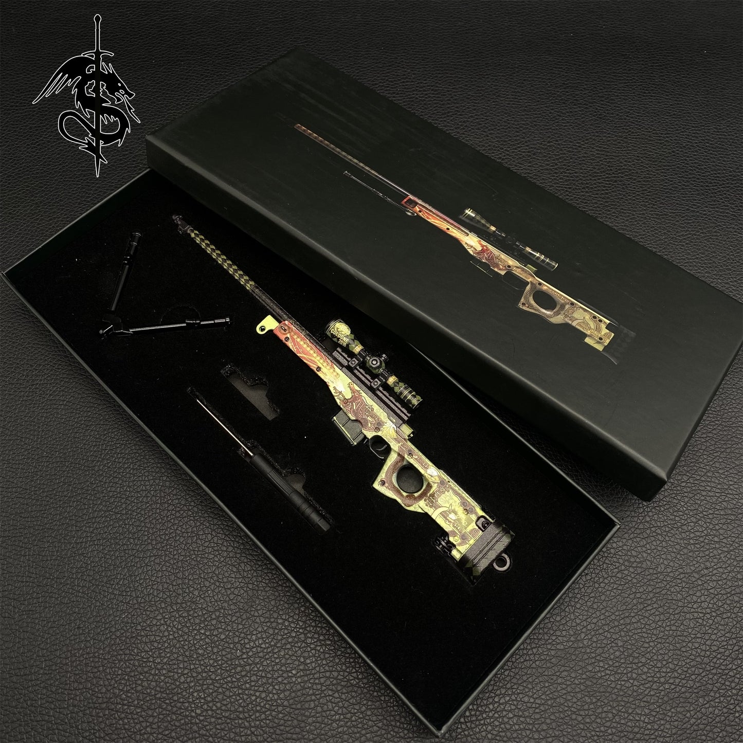 Dragon Lore & Gungnir Skin AWP Miniature Metal Gun Model