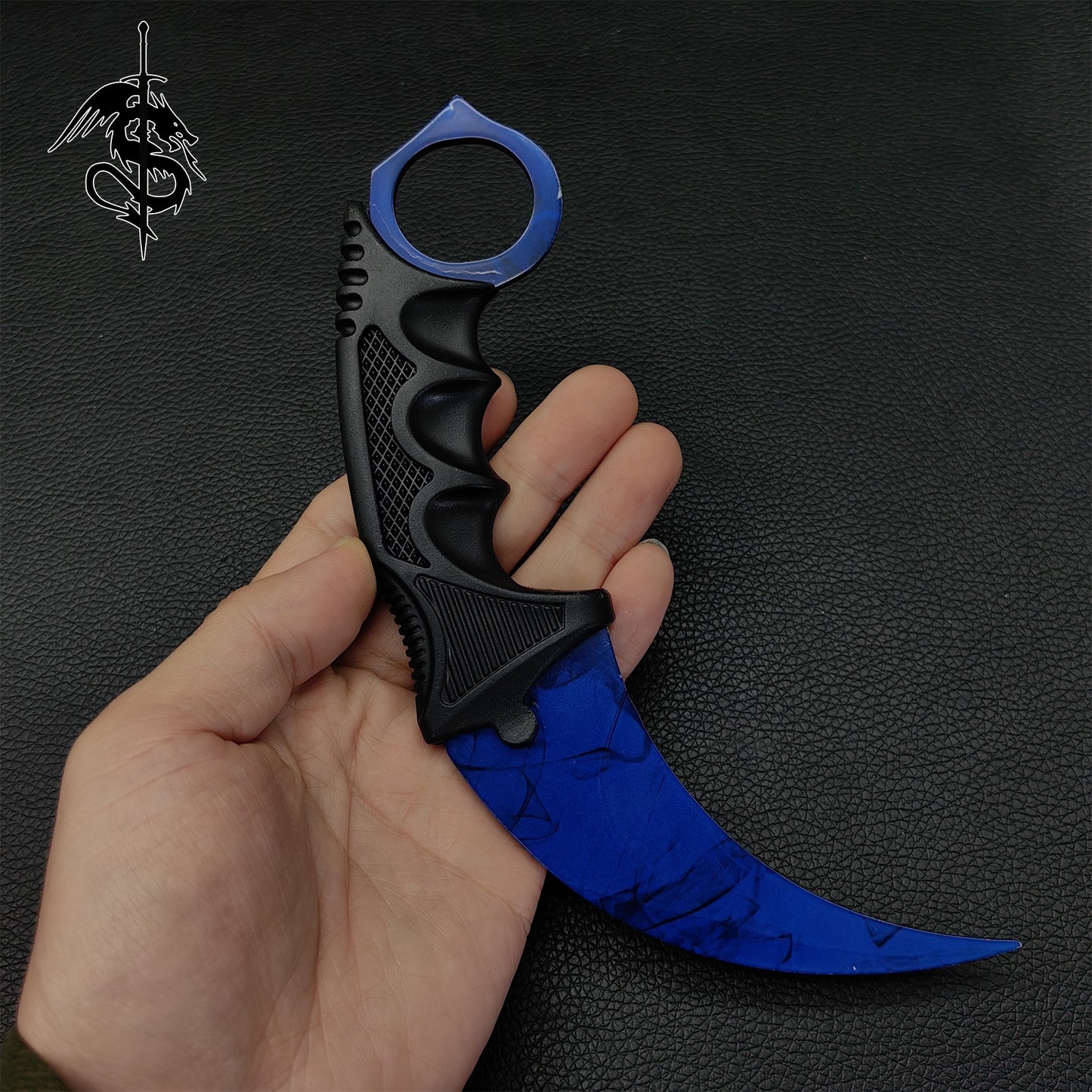 Blue Doppler Skin Karambit Trainer & Flip Knife Weapon Case 