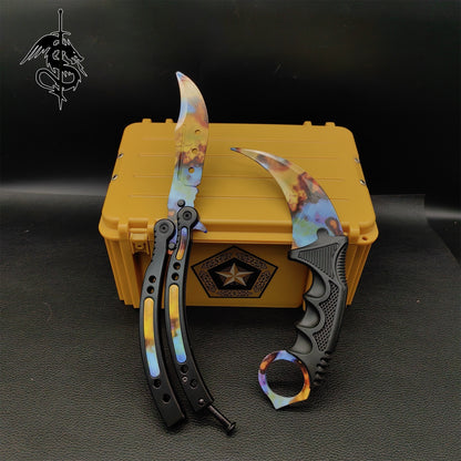 Case Hardened Balisong Karambit Trainer Weapon Case