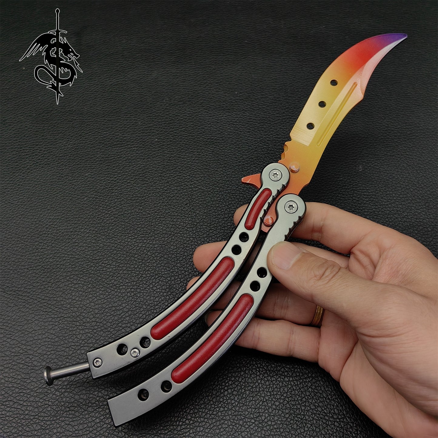 Fade Skin Karambit Trainer & Balisong Knife Gift Case