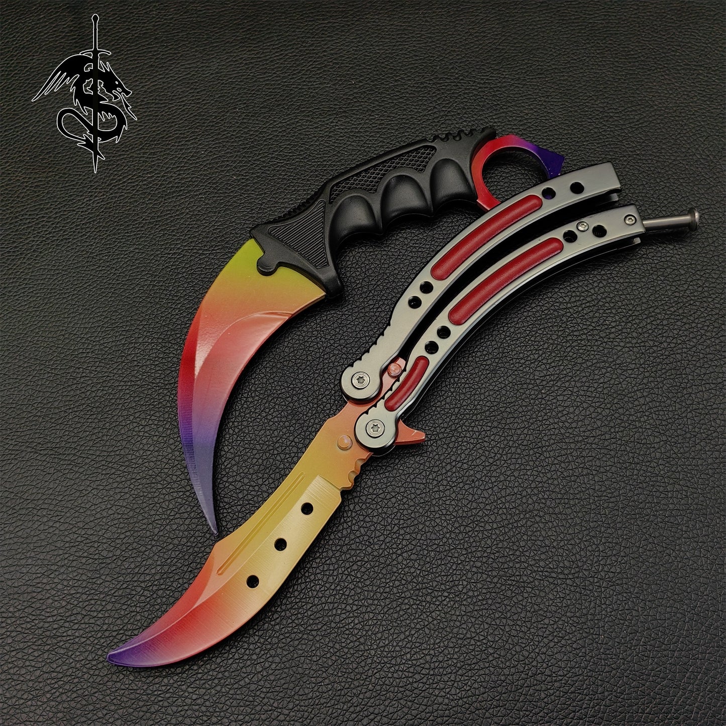 Fade Skin Karambit Trainer & Balisong Knife Gift Case