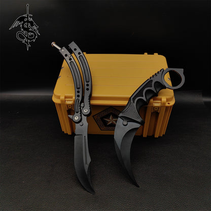 Night Skin Karambit Trainer & Balisong Knife Gift Case