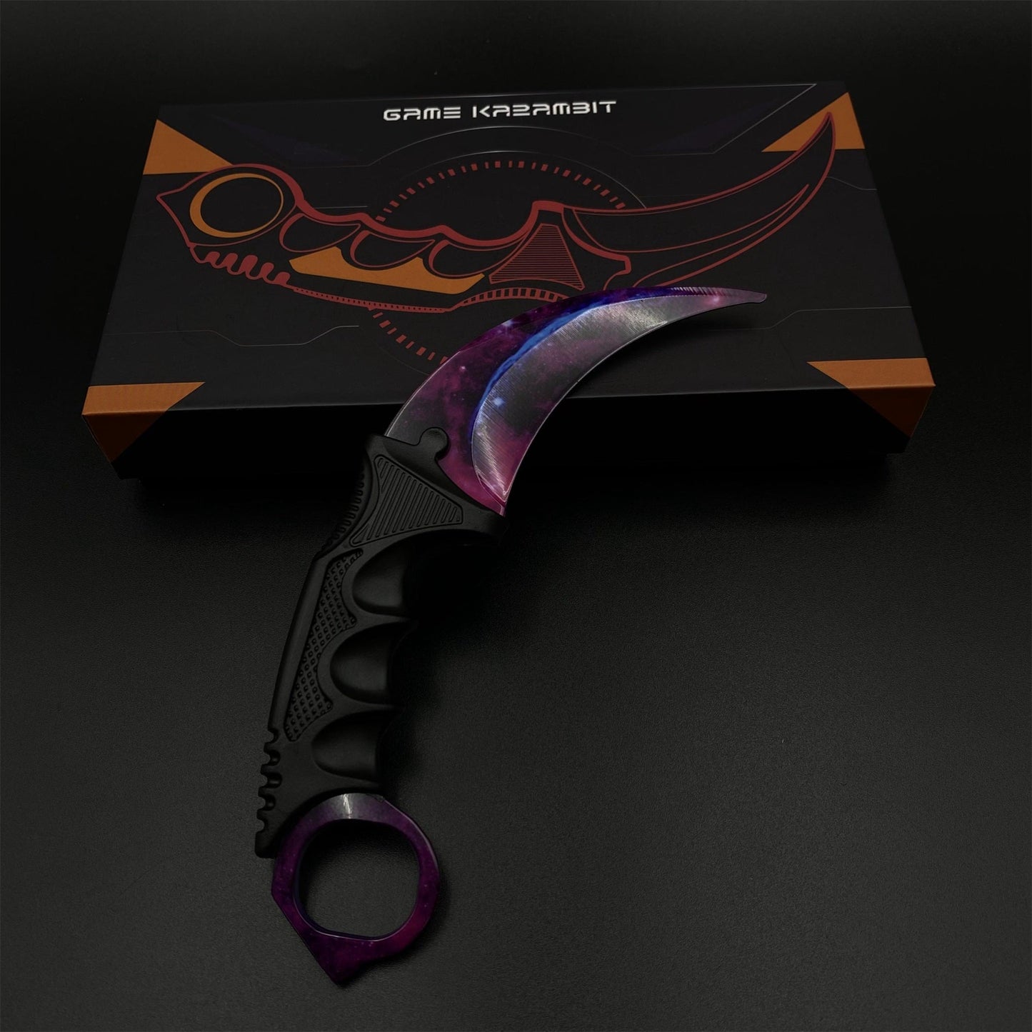 CS2 Game Karambit Galaxy Skin Replica Dull Blade Trainer Knife For Display Collectible Model